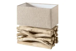 Hot Invicta Interior Tischlampe Design Treibholz Stoff Unikat ATHELLA