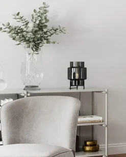 By Rydéns Tischlampe Dreibein 29 cm Metall Rauchglas für E27* Wohnzimmerlampen|Metall Lampen