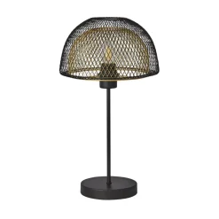 Searchlight Tischlampe E27 47 cm Ø 26 cm in Schwarz Gold LUCIA* Schlafzimmer Lampen|Tischlampen
