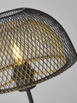 Searchlight Tischlampe E27 47 cm Ø 26 cm in Schwarz Gold LUCIA* Schlafzimmer Lampen|Tischlampen