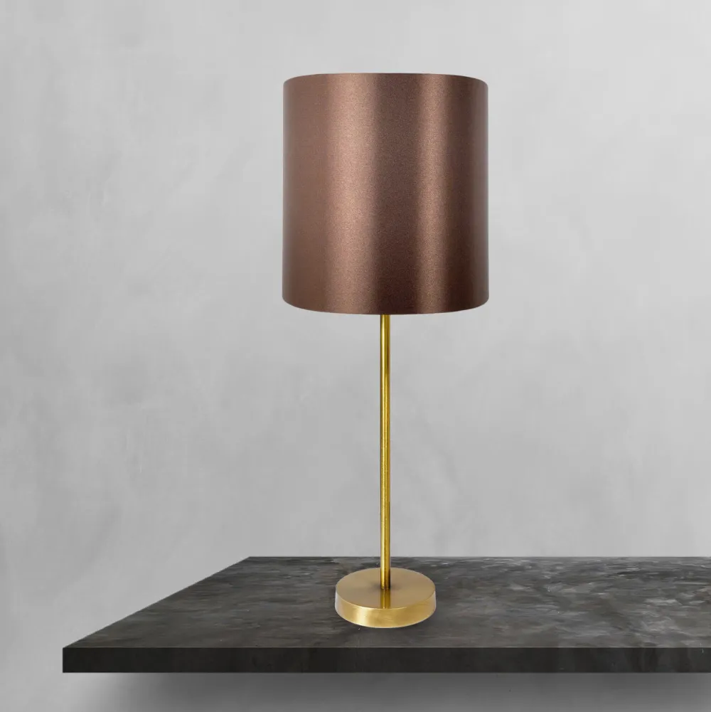 Giovanni Battista Tischlampe E27 58,5 cm Ø 20 cm in Bronze hell Braun* Tischlampen|Schlafzimmer Lampen