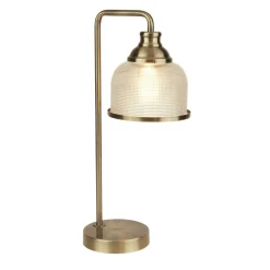 Searchlight Tischlampe E27 45 cm in Messing Antik Klar Jugendstil* Glaslampen|Rustikale Lampen