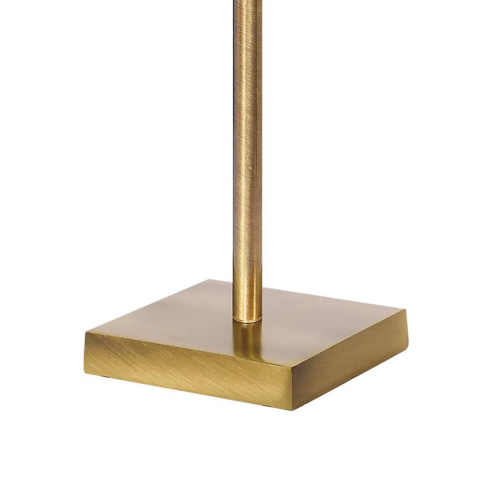 Discount Giovanni Battista Tischlampe E27 68,5 cm Messing Stoff in Bronze hell Braun