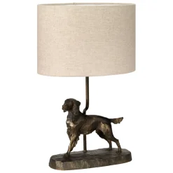 Hot Elstead Tischlampe E27 48 cm Natur Bronze antik aus Jute Resin