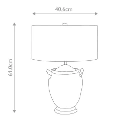 Elstead Tischlampe E27 Silber Antik Gold 61 cm hoch Klassisch* Wohnzimmerlampen|Metall Lampen