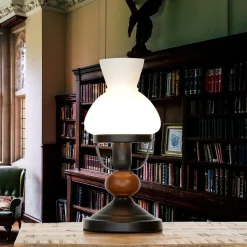 Hot Easylight Tischlampe Echt-Holz Glas Landhausstil rustikal