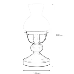Hot Easylight Tischlampe Echt-Holz Glas Landhausstil rustikal