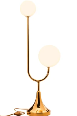 Discount Jupiter Tischlampe Echt-Messing Glas G9 73 cm hoch in Gold Weiß