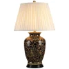 Elstead Tischlampe ELYA Schwarz Gold H:74cm Vintage Lampe* Stofflampen|Designerlampen