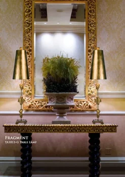 Elstead Tischlampe EXTRATO Blattgold H:102cm Bodenleuchte* Tischlampen|Schlafzimmer Lampen