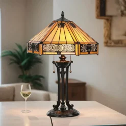 Elstead Tischlampe FARFALLA 4 H:59cm Tiffany Wohnzimmer