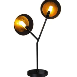 By Rydéns Tischlampe 2-flammmig 59 cm Schwarz Gold aus Glas Metall
