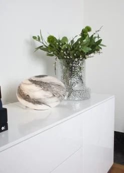 By Rydéns Tischlampe Glas 20 cm hoch Schwarz Grau marmoriert E14* Wohnzimmerlampen|Metall Lampen