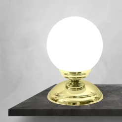 Giovanni Battista Tischlampe Glas Messing H: 17,5 cm Kugelschirm E14 klein
