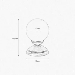 Giovanni Battista Tischlampe Glas Messing H: 17,5 cm Kugelschirm E14 klein