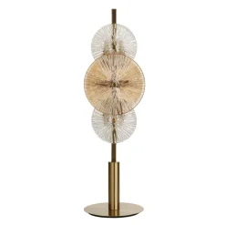 Searchlight Tischlampe Glas Metall 66 cm in Messing Bernstein Klar* Glaslampen|Designerlampen