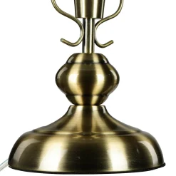 Discount Easylight Tischlampe Glas Metall 35 cm in Bronze Weiß Jugendstil