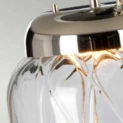 Discount Elstead Tischlampe Glas Stoff 67,5 cm beleuchteter Sockel