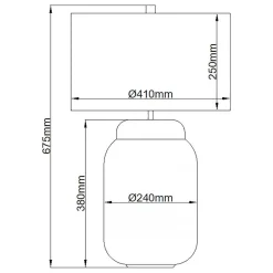 Discount Elstead Tischlampe Glas Stoff 67,5 cm beleuchteter Sockel