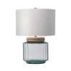 Online Elstead Tischlampe Glas Stoff Retro Design 51 cm hoch LADINA