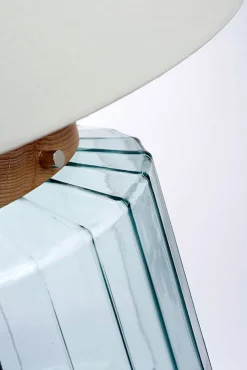 Online Elstead Tischlampe Glas Stoff Retro Design 51 cm hoch LADINA