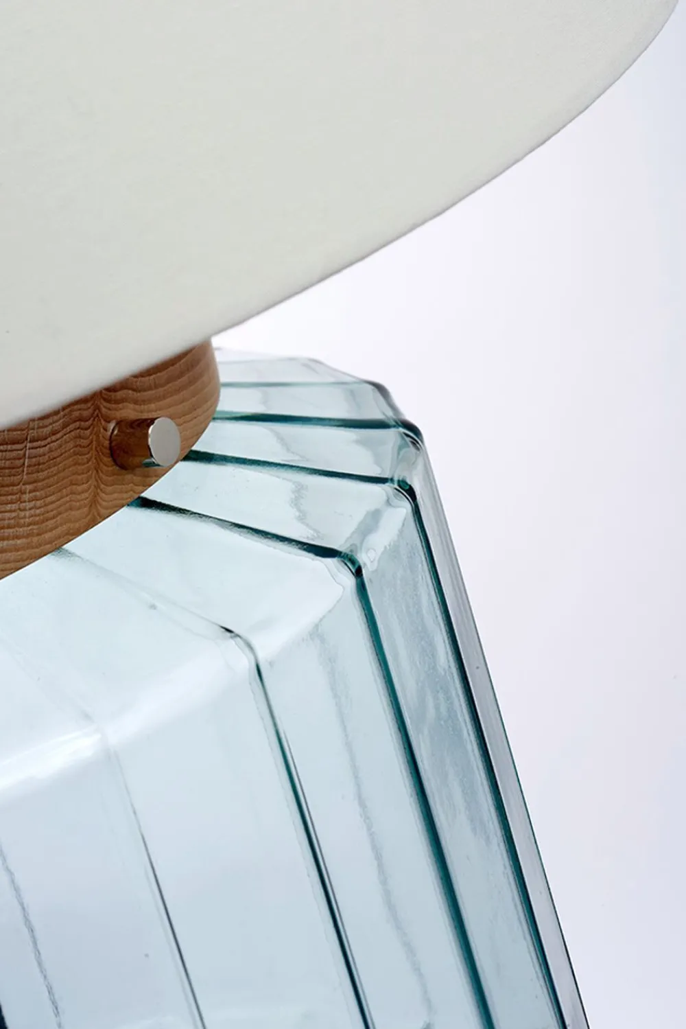 Online Elstead Tischlampe Glas Stoff Retro Design 51 cm hoch LADINA