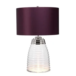 Elstead Tischlampe Glasfuß beleuchtet 64,3 cm E27 + GU10 LED* Schlafzimmer Lampen|Metall Lampen