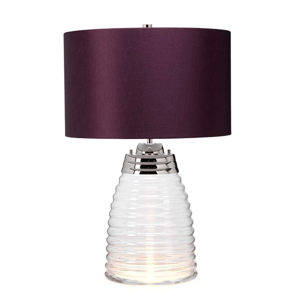 Elstead Tischlampe Glasfuß beleuchtet 64,3 cm E27 + GU10 LED* Schlafzimmer Lampen|Metall Lampen