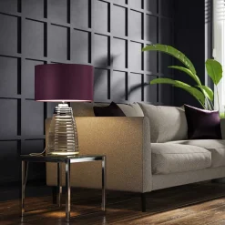 Elstead Tischlampe Glasfuß beleuchtet 64,3 cm E27 + GU10 LED* Schlafzimmer Lampen|Metall Lampen