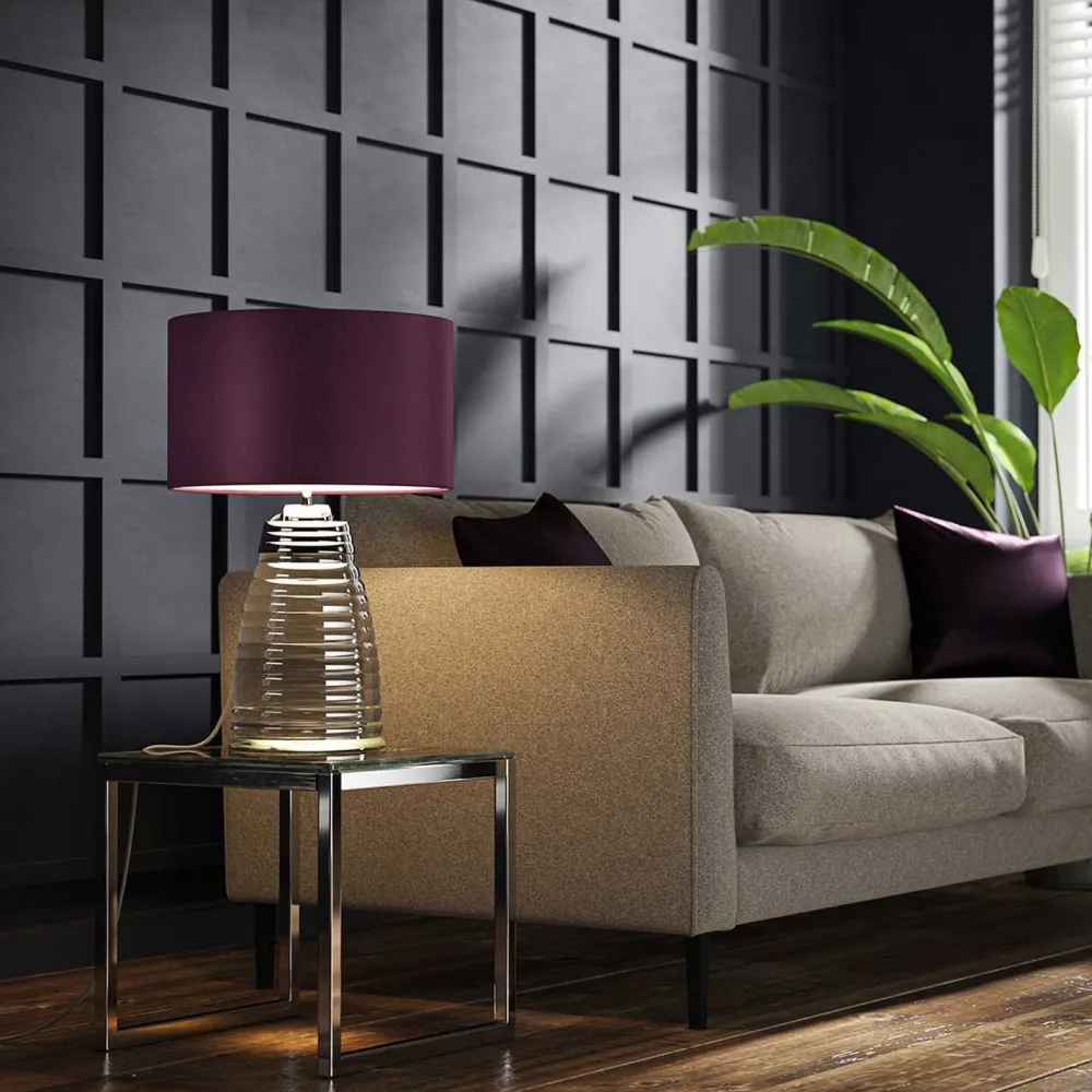 Elstead Tischlampe Glasfuß beleuchtet 64,3 cm E27 + GU10 LED* Schlafzimmer Lampen|Metall Lampen