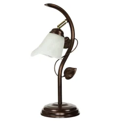 Lamkur Tischlampe Glasschirm Ambiente Shabby Braun antik* Rustikale Lampen|Glaslampen