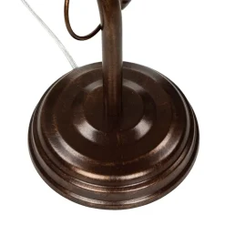 Lamkur Tischlampe Glasschirm Ambiente Shabby Braun antik* Rustikale Lampen|Glaslampen