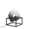 New Just Light Tischlampe Glasschirm Rauchgrau Schwarz E27 23 cm klein