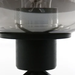 Steinhauer Tischlampe Glasschirm Schwarz Rauchgrau 23 cm elegant* Tischlampen|Schlafzimmer Lampen