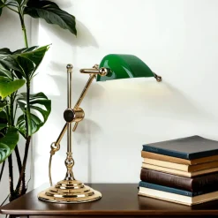 Giovanni Battista Tischlampe Gold 24K Echt-Messing Jugendstil* Bürolampen|Metall Lampen