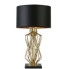 Searchlight Tischlampe Gold Schwarz 72 cm hoch E27 Metall Satin* Wohnzimmerlampen|Designerlampen