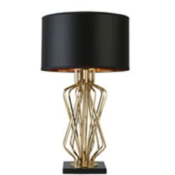 Searchlight Tischlampe Gold Schwarz 72 cm hoch E27 Metall Satin* Wohnzimmerlampen|Designerlampen