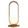 Elstead Tischlampe Holz Furnier aus Teak Glas 54 cm hoch E27 Modern* Wohnzimmerlampen|Schlafzimmer Lampen
