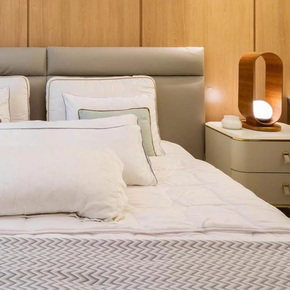 Elstead Tischlampe Holz Furnier aus Teak Glas 54 cm hoch E27 Modern* Wohnzimmerlampen|Schlafzimmer Lampen