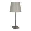 Giovanni Battista Tischlampe in Bronze matt Beige E27 45 cm Messing Stoff* Tischlampen|Schlafzimmer Lampen