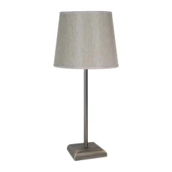 Giovanni Battista Tischlampe in Bronze matt Beige E27 45 cm Messing Stoff* Tischlampen|Schlafzimmer Lampen