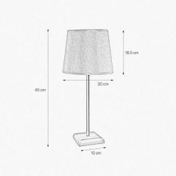 Giovanni Battista Tischlampe in Bronze matt Beige E27 45 cm Messing Stoff* Tischlampen|Schlafzimmer Lampen