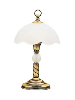 Jupiter Tischlampe in Messing Glas 40cm TOBSYN Leuchte