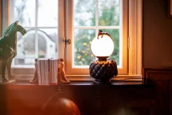 Clearance By Rydéns Tischlampe Keramik Glas 45 cm hoch Schwarz Weiß Grün