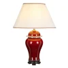 Outlet Elstead Tischlampe Keramik Rot Ecru Weiß E27 65 cm MALDRA