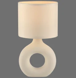 Discount Just Light Tischlampe Keramik Stoff blendarm 30 cm E27 Beige