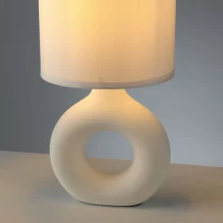 Discount Just Light Tischlampe Keramik Stoff blendarm 30 cm E27 Beige