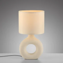 Discount Just Light Tischlampe Keramik Stoff blendarm 30 cm E27 Beige