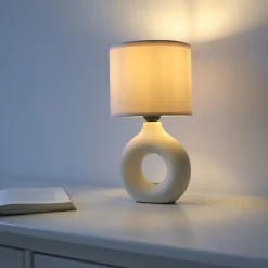 Discount Just Light Tischlampe Keramik Stoff blendarm 30 cm E27 Beige