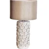 Outlet By Rydéns Tischlampe Keramik Stoff 54,5 cm hoch Beige E27 Floral